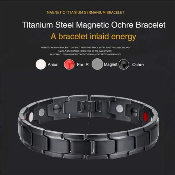 therapeutic energy healing bracelet stainless steel magnetic therapy bracelet, Black
therapeutic energy healing bracelet stainless steel magnetic therapy bracelet, Black