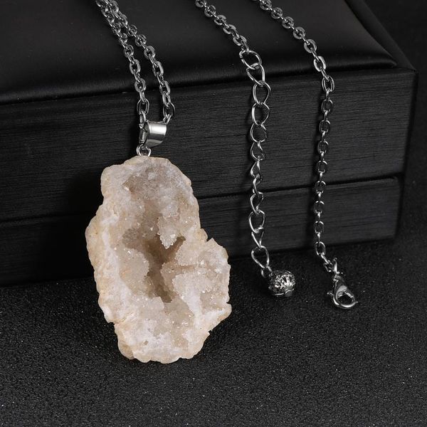 irregular original geode cluster pendant necklace for men women healing reiki stone quartz pendant mineral natural agates geode, Silver
irregular original geode cluster pendant necklace for men women healing reiki stone quartz pendant mineral natural agates geode, Silver
