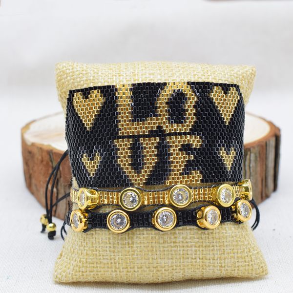 rttooas love charm bracelets women black miyuki beaded bracelet pulseras mujer moda 2020 handmade fashion jewelry, Golden;silver