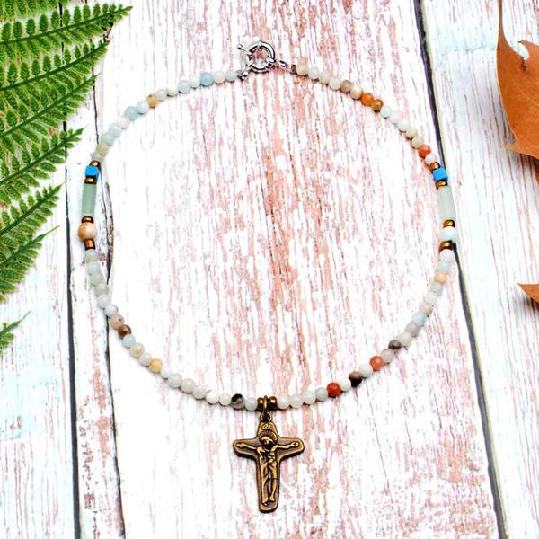 moon girl 4mm natural amazonite stone jesus pendant necklace boho unique design choker collier femme jewelry gift dropshipping, Golden;silver
moon girl 4mm natural amazonite stone jesus pendant necklace boho unique design choker collier femme jewelry gift dropshipping, Golden;silver