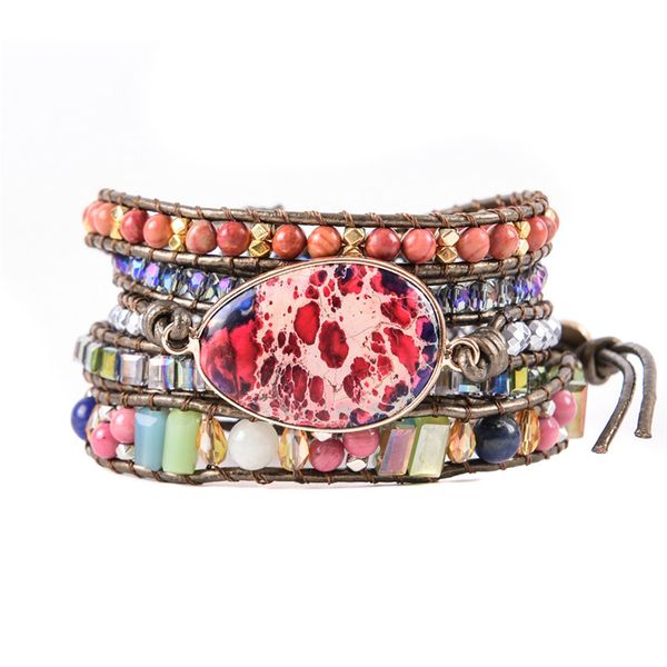 tennis multi strand leather wrap bracelets natural stone jaspers chain beaded bracelet teen girls bohemian jewelry dropship, Golden;silver
tennis multi strand leather wrap bracelets natural stone jaspers chain beaded bracelet teen girls bohemian jewelry dropship, Golden;silver
