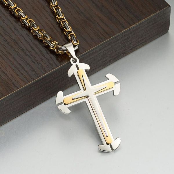 chains christian 4mm byzantine cgain stainless steel pendant necklace for men fashion jewelry crucifix jesus cross, Silver
chains christian 4mm byzantine cgain stainless steel pendant necklace for men fashion jewelry crucifix jesus cross, Silver