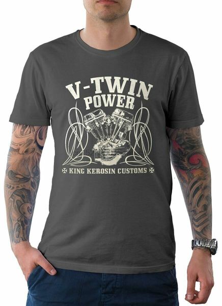 mens t-shirt tee v-twin power grey 3xl