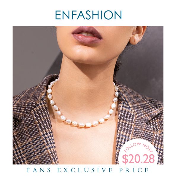 enfashion natural pearl choker necklace women gold color stainless steel irregular pearl necklace fashion femme jewelry p193050 y200918, Silver
enfashion natural pearl choker necklace women gold color stainless steel irregular pearl necklace fashion femme jewelry p193050 y200918, Silver