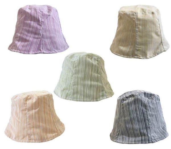korean style summer bell-shaped bucket hat solid color vertical stripes short brim sun protection fisherman cap, Blue;gray
korean style summer bell-shaped bucket hat solid color vertical stripes short brim sun protection fisherman cap, Blue;gray