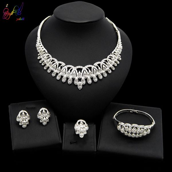 yulaili classic african beads jewelry sets silver color metal necklace bracelet earrings ring for women fashion accessories
yulaili classic african beads jewelry sets silver color metal necklace bracelet earrings ring for women fashion accessories