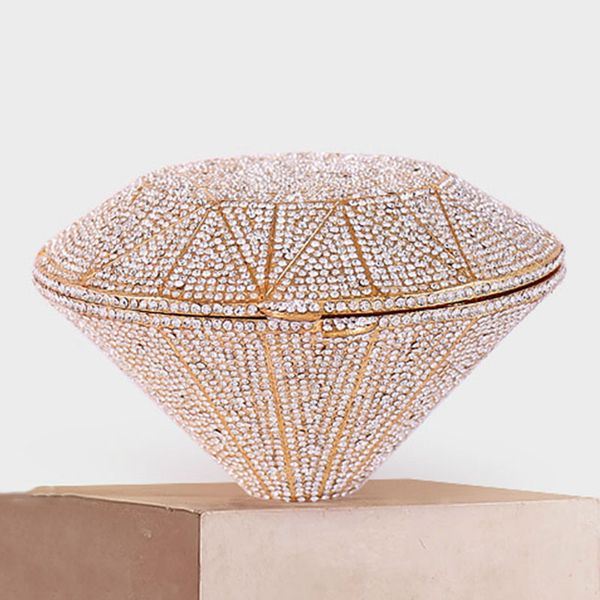 2020 xiyuan new arrival gold metal white crystal evening clutch bags luxury conical shape ladies wedding party purses handbags
2020 xiyuan new arrival gold metal white crystal evening clutch bags luxury conical shape ladies wedding party purses handbags