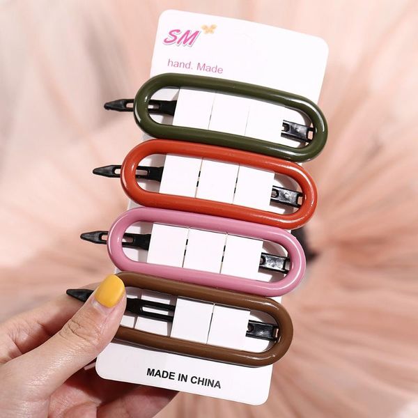korean fashion geometric oval hairpin hairpin simple candy color headdress girl side clip, Golden;silver
korean fashion geometric oval hairpin hairpin simple candy color headdress girl side clip, Golden;silver