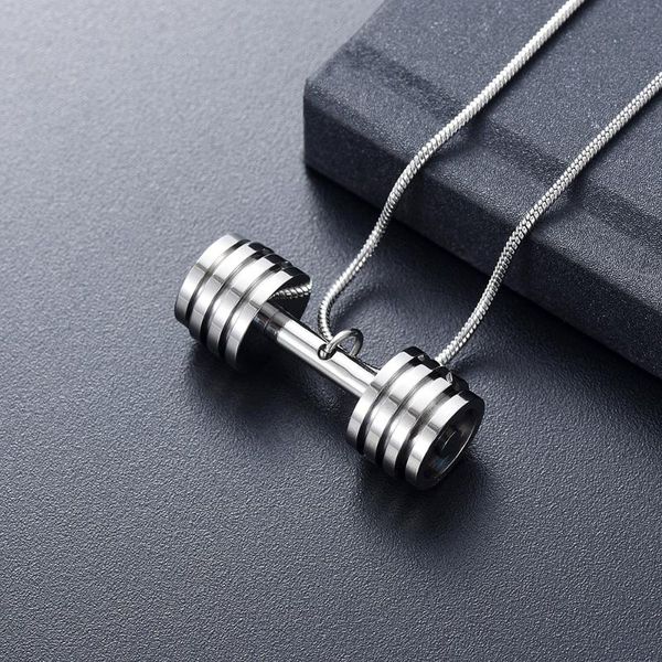 ijd10537 stainless steel cremation fitness dumbbell shape for ashes urn necklace memorial keepsake for human jewelry, Silver
ijd10537 stainless steel cremation fitness dumbbell shape for ashes urn necklace memorial keepsake for human jewelry, Silver