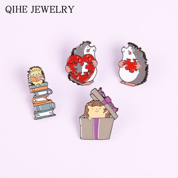 значки серии mini hedgehog брошь мультфильм мягкая эмаль pin книга подарочная коробка в форме сердце головоломки, пару ежа pins для детей, Gray
значки серии mini hedgehog брошь мультфильм мягкая эмаль pin книга подарочная коробка в форме сердце головоломки, пару ежа pins для детей, Gray