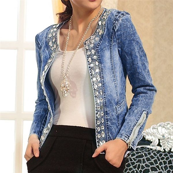 women's jackets women denim rhinestone sequins long sleeve coat slim casual jacket outwear jeans overcoat retro short dropship n11, Black;brown
women's jackets women denim rhinestone sequins long sleeve coat slim casual jacket outwear jeans overcoat retro short dropship n11, Black;brown