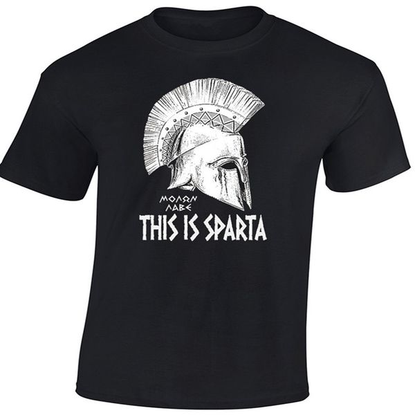 men's sumer t-shirts this is sparta king of sparta 300 spartan helmet shirt 100% cotton printing tee euro size s-3xl