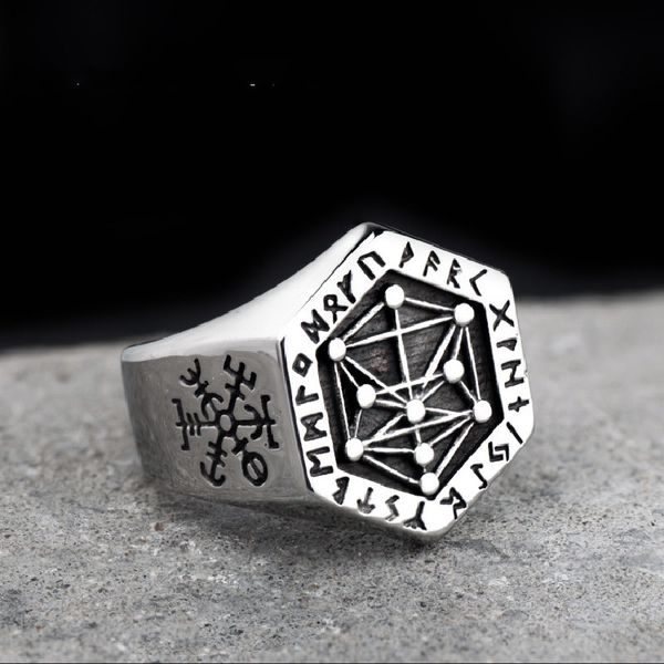 cluster rings cross-border nordic viking ring men's personality retro student titanium steel original jewelry, Golden;silver
cluster rings cross-border nordic viking ring men's personality retro student titanium steel original jewelry, Golden;silver
