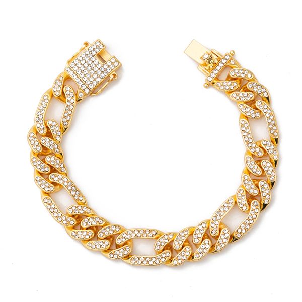 7-8" hip hop full rhinestone bling iced out 3:1 cuban miami link chain bracelets for men rapper jewelry gold color, Black
7-8" hip hop full rhinestone bling iced out 3:1 cuban miami link chain bracelets for men rapper jewelry gold color, Black