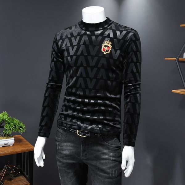 size bee trendy slim embossed sweater men's autumn large new gold t-shirt velvet 2020 trendy long-sleeved brand men arvjx, Black
size bee trendy slim embossed sweater men's autumn large new gold t-shirt velvet 2020 trendy long-sleeved brand men arvjx, Black