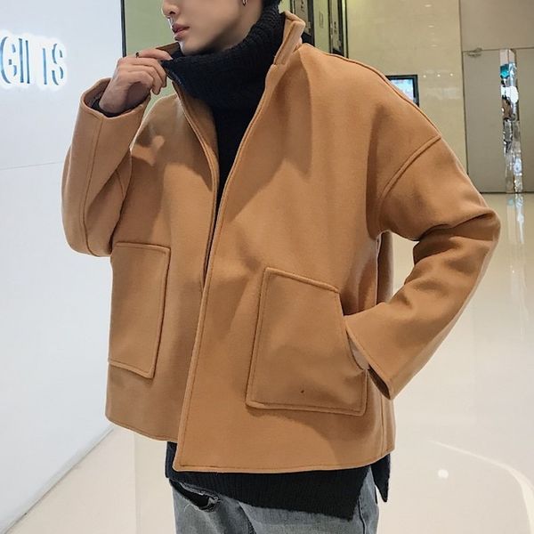 2019 new men short hong kong bf winter coat korean fashion wool fall coat men, Black;brown
2019 new men short hong kong bf winter coat korean fashion wool fall coat men, Black;brown