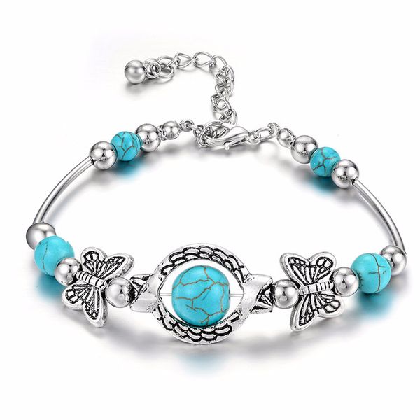 handmade butterfly natural stone beads bracelets silver color lobster charm bracelets for women, Golden;silver
handmade butterfly natural stone beads bracelets silver color lobster charm bracelets for women, Golden;silver
