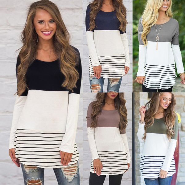 plus size fashion new arrival women clothing lady o-neck long sleeve contrast color striped lace patchwork tunic female t-shirt, White
plus size fashion new arrival women clothing lady o-neck long sleeve contrast color striped lace patchwork tunic female t-shirt, White