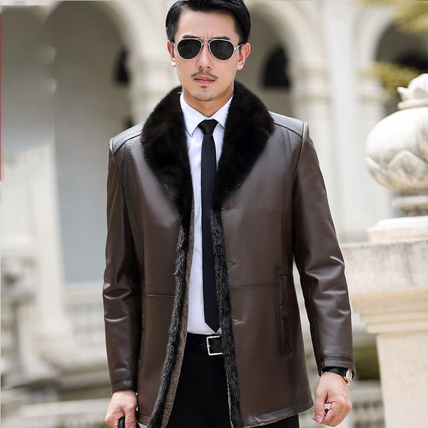 men's leather & faux genuine jacket mens real sheepskin coat wool liner collar warm down for men jaqueta couro 9820 yy383, Black
men's leather & faux genuine jacket mens real sheepskin coat wool liner collar warm down for men jaqueta couro 9820 yy383, Black