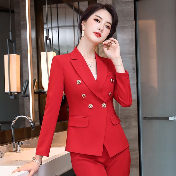 fashion red women formal uniform designs pantsuits autumn winter professional styles ladies business blazers set elegant red, White
fashion red women formal uniform designs pantsuits autumn winter professional styles ladies business blazers set elegant red, White