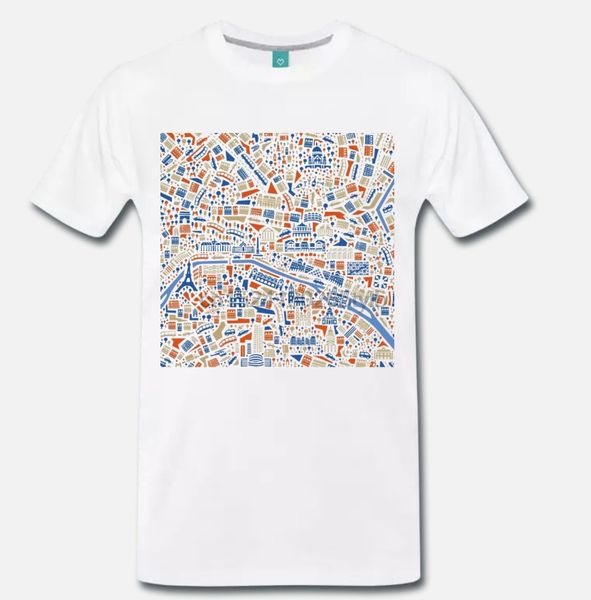 t-shirt maglia souvenir mappa parigi paris francia artwork mappa map 3 s-m-l-xl