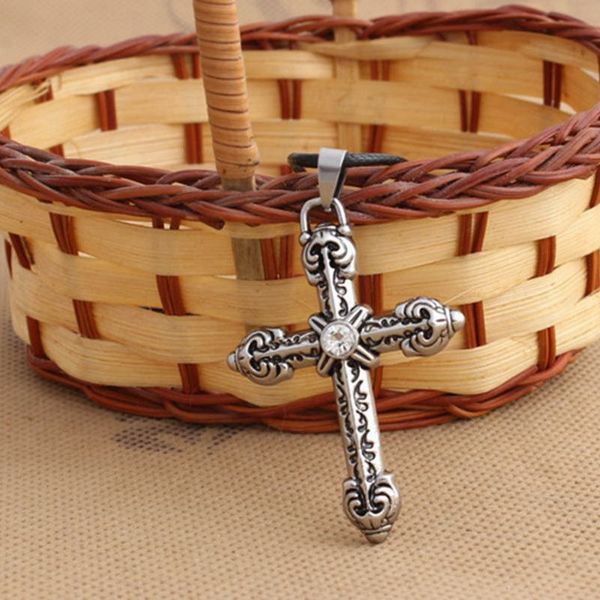 chains 12pcs men's necklace inlay rhinestone cross alloy charms pendant religion leather rope jewelry wholesale f-003, Silver
chains 12pcs men's necklace inlay rhinestone cross alloy charms pendant religion leather rope jewelry wholesale f-003, Silver