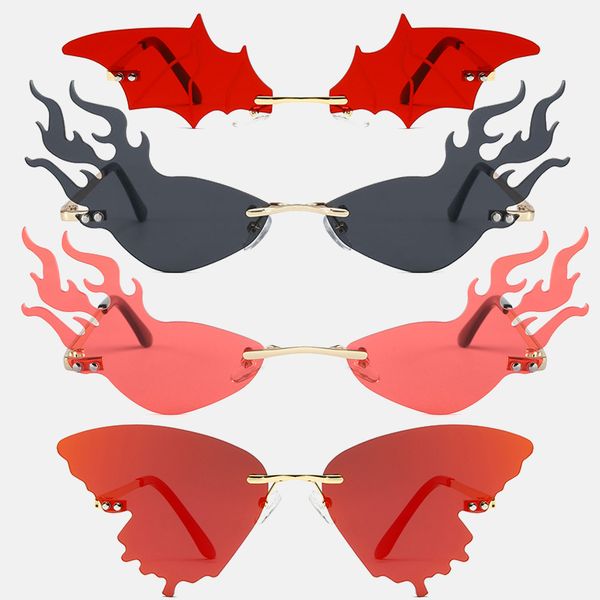sunglasses zuee luxury fashion butterfly women rimless wave sun glasses metal shades for vintage mirror eyewear uv400, White;black
sunglasses zuee luxury fashion butterfly women rimless wave sun glasses metal shades for vintage mirror eyewear uv400, White;black