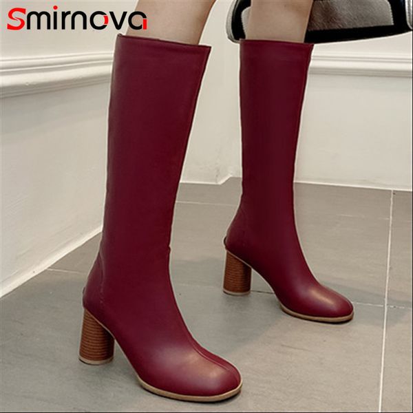 smirnova knee high boots 2020 winter boots for women high heels round toe black apricot wine red fashion female
smirnova knee high boots 2020 winter boots for women high heels round toe black apricot wine red fashion female