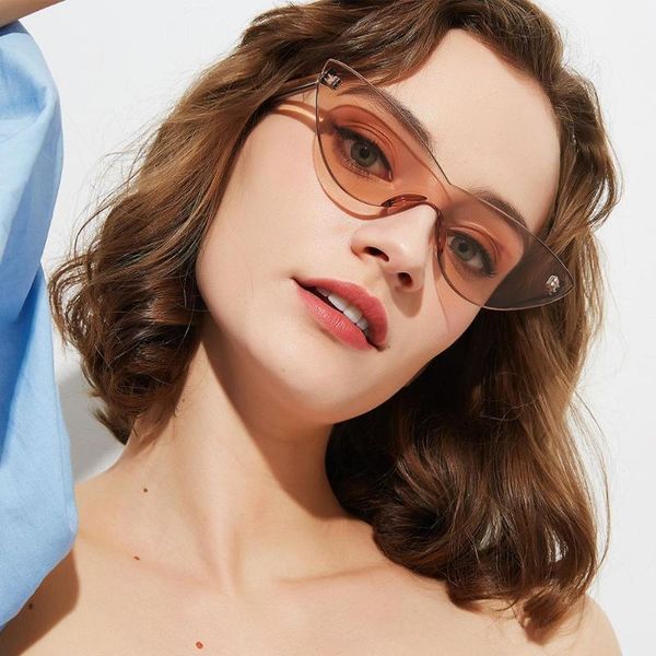 sunglasses glasses europe and the united states cat's eye frameless piece female color lenses men, White;black
sunglasses glasses europe and the united states cat's eye frameless piece female color lenses men, White;black
