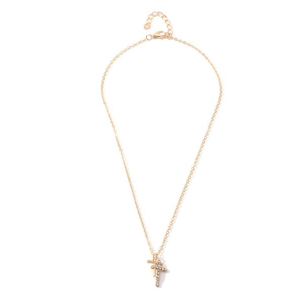 pendant necklaces alloy double cross zircon necklace for women jewelry collares friends chains accessories aesthetics suspension xl10202, Silver
pendant necklaces alloy double cross zircon necklace for women jewelry collares friends chains accessories aesthetics suspension xl10202, Silver