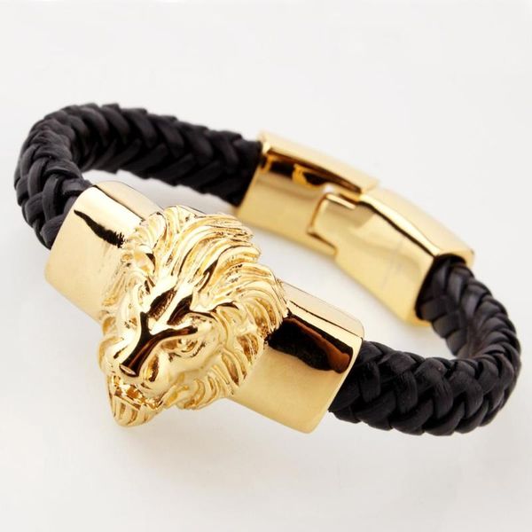 8.66"*15mm 69g 316l stainless steel gold lion biker jewelry genuine black leather men's boys bracelet bangle
8.66"*15mm 69g 316l stainless steel gold lion biker jewelry genuine black leather men's boys bracelet bangle