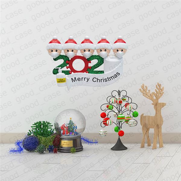 Family Of 2/3/4/5 Snowman Face Mask Quarantine Sticker Christmas Ornament Posters Wall Window Decals Decorations Cards Party Favor F91403