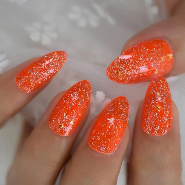 orange glitter stiletto false nails jelly neon medium press on fingernails transparent tips full cover 24, Red;gold
orange glitter stiletto false nails jelly neon medium press on fingernails transparent tips full cover 24, Red;gold