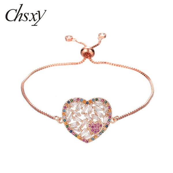 charm bracelets chsxy romantic love heart cz bracelet femme rose gold color zircon crystal box chain slider adjustable wedding jewelry, Golden;silver
charm bracelets chsxy romantic love heart cz bracelet femme rose gold color zircon crystal box chain slider adjustable wedding jewelry, Golden;silver