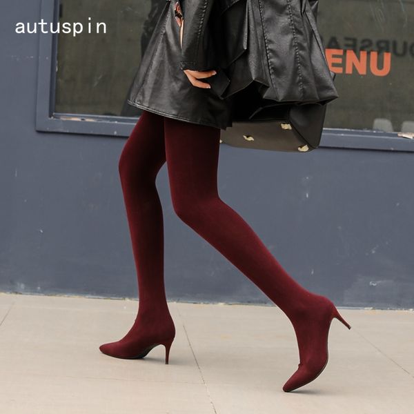 autuspin women over-knee boots pantyhose boots 2020 fall winter style thigh high slim female party prom pumps, Black
autuspin women over-knee boots pantyhose boots 2020 fall winter style thigh high slim female party prom pumps, Black