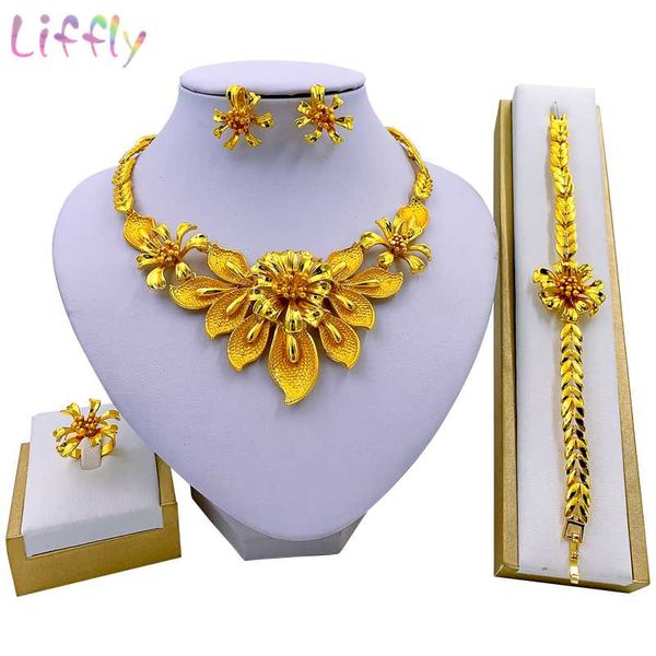 liffly fashion dubai jewelry sets gold wedding flower necklace earrings bracelet ring women bridal party costume jewelry, Silver
liffly fashion dubai jewelry sets gold wedding flower necklace earrings bracelet ring women bridal party costume jewelry, Silver