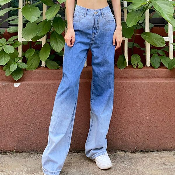 vintage gradient women's jeans pants wide leg high waist female straight leg denim pant 2020 autumn streetwear ladies bottoms, Blue
vintage gradient women's jeans pants wide leg high waist female straight leg denim pant 2020 autumn streetwear ladies bottoms, Blue