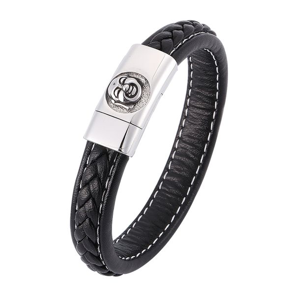 punk wristband смеющийся будда pattern черный плетеный кожаный браслет шарма для мужчин ювелирные изделия модные magnetic стали пряжкой c035, Golden;silver
punk wristband смеющийся будда pattern черный плетеный кожаный браслет шарма для мужчин ювелирные изделия модные magnetic стали пряжкой c035, Golden;silver