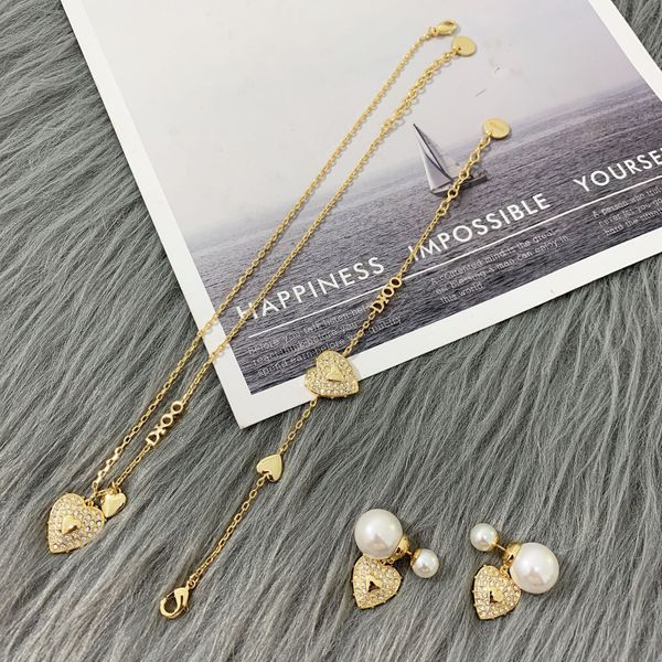 d family 2020 new full diamond love necklace female dijia internet celebrity bracelet love pearl silver needle earrings, Black
d family 2020 new full diamond love necklace female dijia internet celebrity bracelet love pearl silver needle earrings, Black