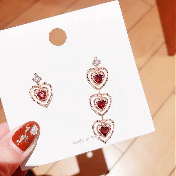 mengjiqiao 2020 new sweet red crystal hollow heart drop earrings mujer moda cute asymmetry oorbellen girls gift ear accessories, Silver
mengjiqiao 2020 new sweet red crystal hollow heart drop earrings mujer moda cute asymmetry oorbellen girls gift ear accessories, Silver