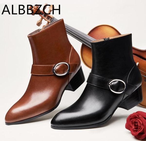 autumn winter mens genuine leather snow boots shoes men high heels fashion buckle pointed toe business dress work boots size 44, Black
autumn winter mens genuine leather snow boots shoes men high heels fashion buckle pointed toe business dress work boots size 44, Black