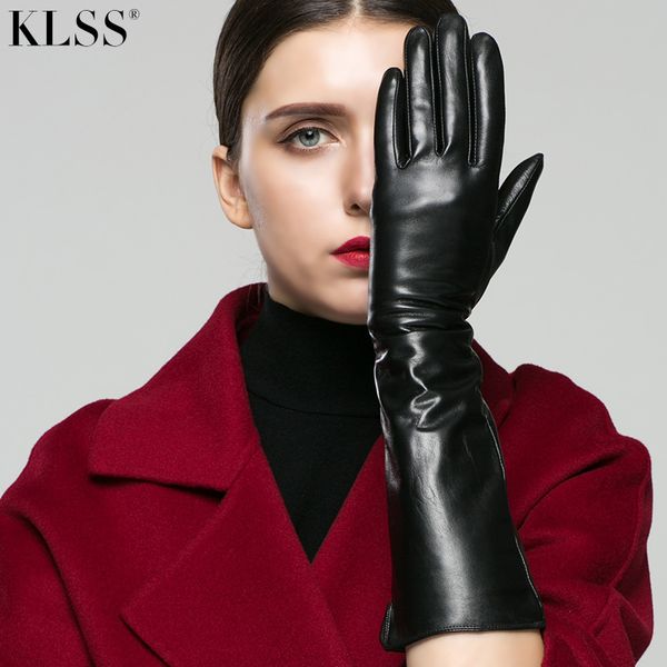 klss brand genuine leather women gloves about 40cm long fashion elegant black goatskin glove autumn winter plus velvet x210, Blue;gray
klss brand genuine leather women gloves about 40cm long fashion elegant black goatskin glove autumn winter plus velvet x210, Blue;gray