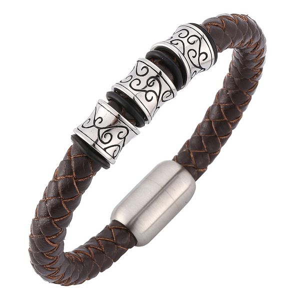 men jewelry bracelet vintage brown braided leather bracelet retro hand chain stainless steel magnetic clasp bangle c0159, Golden;silver
men jewelry bracelet vintage brown braided leather bracelet retro hand chain stainless steel magnetic clasp bangle c0159, Golden;silver