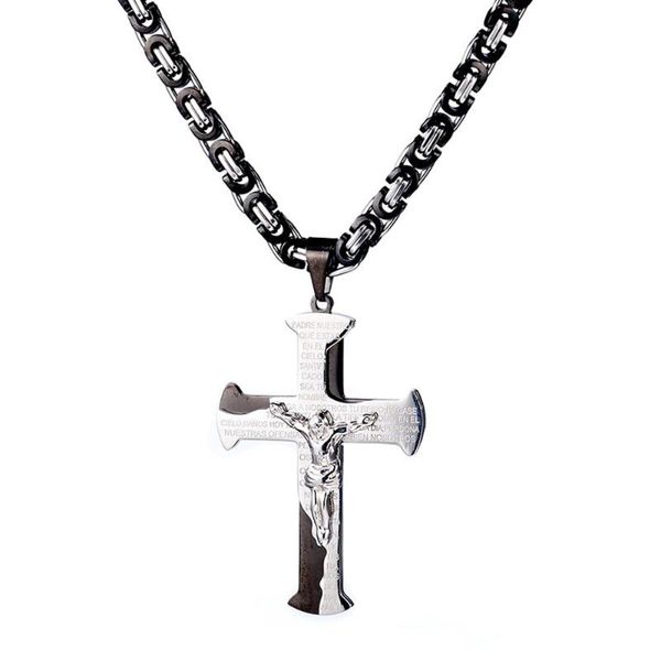 hip-hop men vintage silver color black color 6mm byzantine chain necklace 18-36 inches stiainless steel jesus cross pendant
hip-hop men vintage silver color black color 6mm byzantine chain necklace 18-36 inches stiainless steel jesus cross pendant