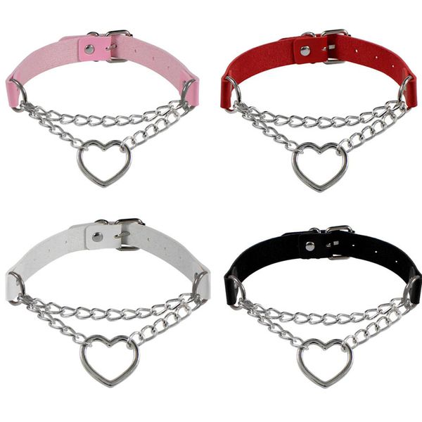 women hiphop cute cosplay maid collar punk gothic leather choker metal chain harajuku adjustable heart necklace fashion jewelrc, Golden;silver
women hiphop cute cosplay maid collar punk gothic leather choker metal chain harajuku adjustable heart necklace fashion jewelrc, Golden;silver