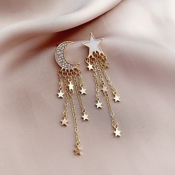dominated new contracted temperament joker fine crystal korean drop earrings women long tassel star moon design earrings jewelry, Silver
dominated new contracted temperament joker fine crystal korean drop earrings women long tassel star moon design earrings jewelry, Silver