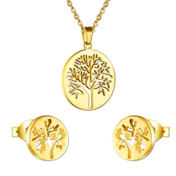 luxukisskids tree pendant necklace earrings fashion jewelry set for women gold stainless steel wedding dubai african jewelry set, Silver
luxukisskids tree pendant necklace earrings fashion jewelry set for women gold stainless steel wedding dubai african jewelry set, Silver