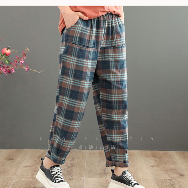 women 100% cotton pants joggers bottom big loose plaids retro vintage fashion casual for autumn winter az24611912, Black;white
women 100% cotton pants joggers bottom big loose plaids retro vintage fashion casual for autumn winter az24611912, Black;white