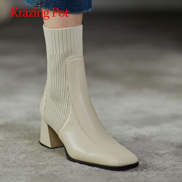 boots krazing pot 2021 large size genuine leather patchwork square toe thick high heel slip on office lady daily wear ankle l9f1, Black
boots krazing pot 2021 large size genuine leather patchwork square toe thick high heel slip on office lady daily wear ankle l9f1, Black