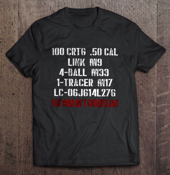 men t shirt 100 crtg 50 cal link m9 4-ball m33 1-tracer m17 lc-06j614l276 you wouldn't understand -army military women t-shirt
men t shirt 100 crtg 50 cal link m9 4-ball m33 1-tracer m17 lc-06j614l276 you wouldn't understand -army military women t-shirt